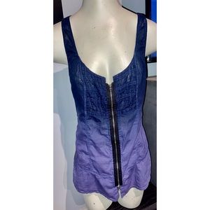 FREE PEOPLE, SLVLSS NAVY BLUE STRIPED TOP, SZ 8